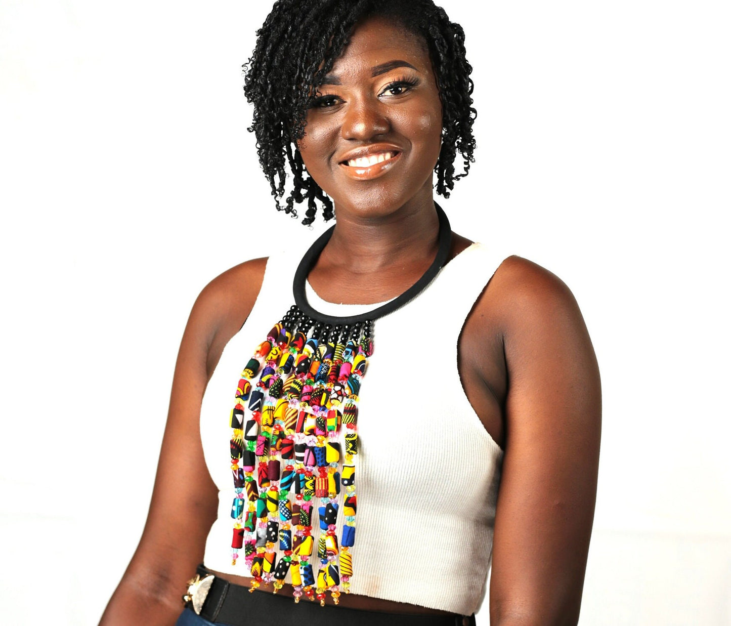 Tassel Neckpiece,  African Necklace, Statement Neckpiece, Long Necklace/