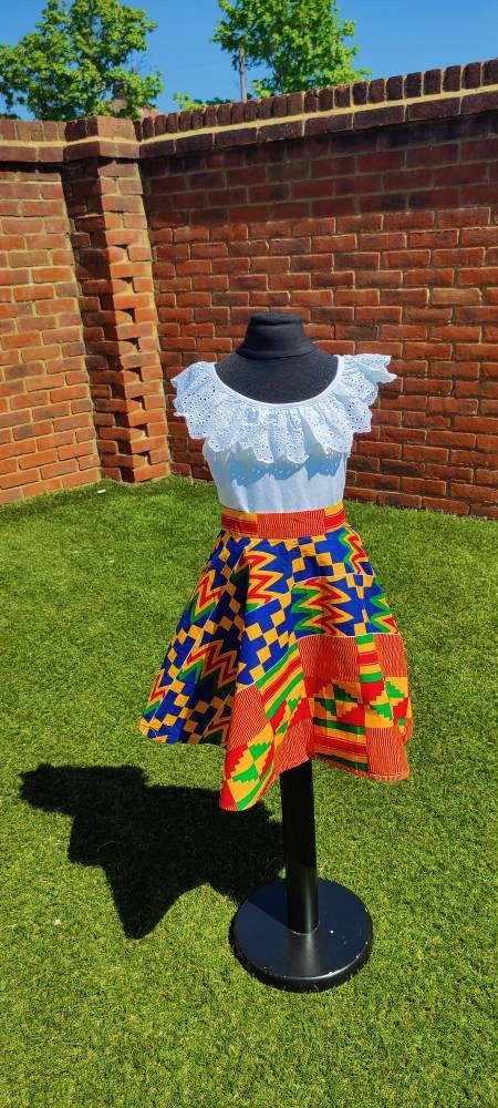 Little Girls African Print Skirt, Toddler Skirt, Ankara Girls Skirt, Kente Skirt