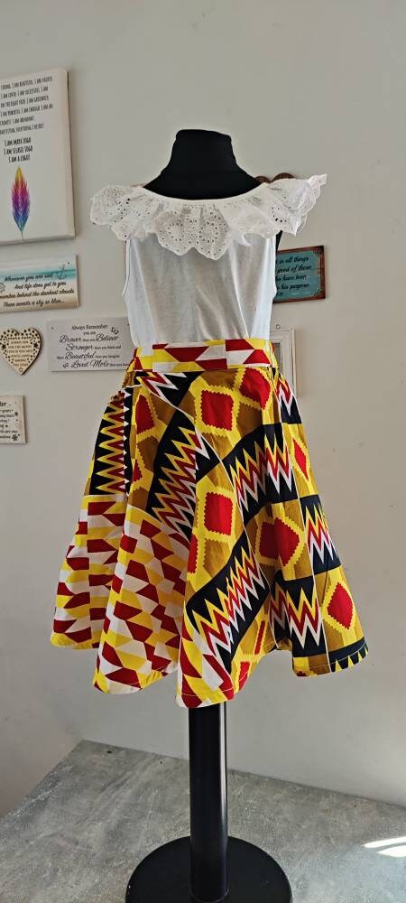 Little Girls African Print Skirt, Toddler Skirt, Ankara Girls Skirt, Fafa Kente
