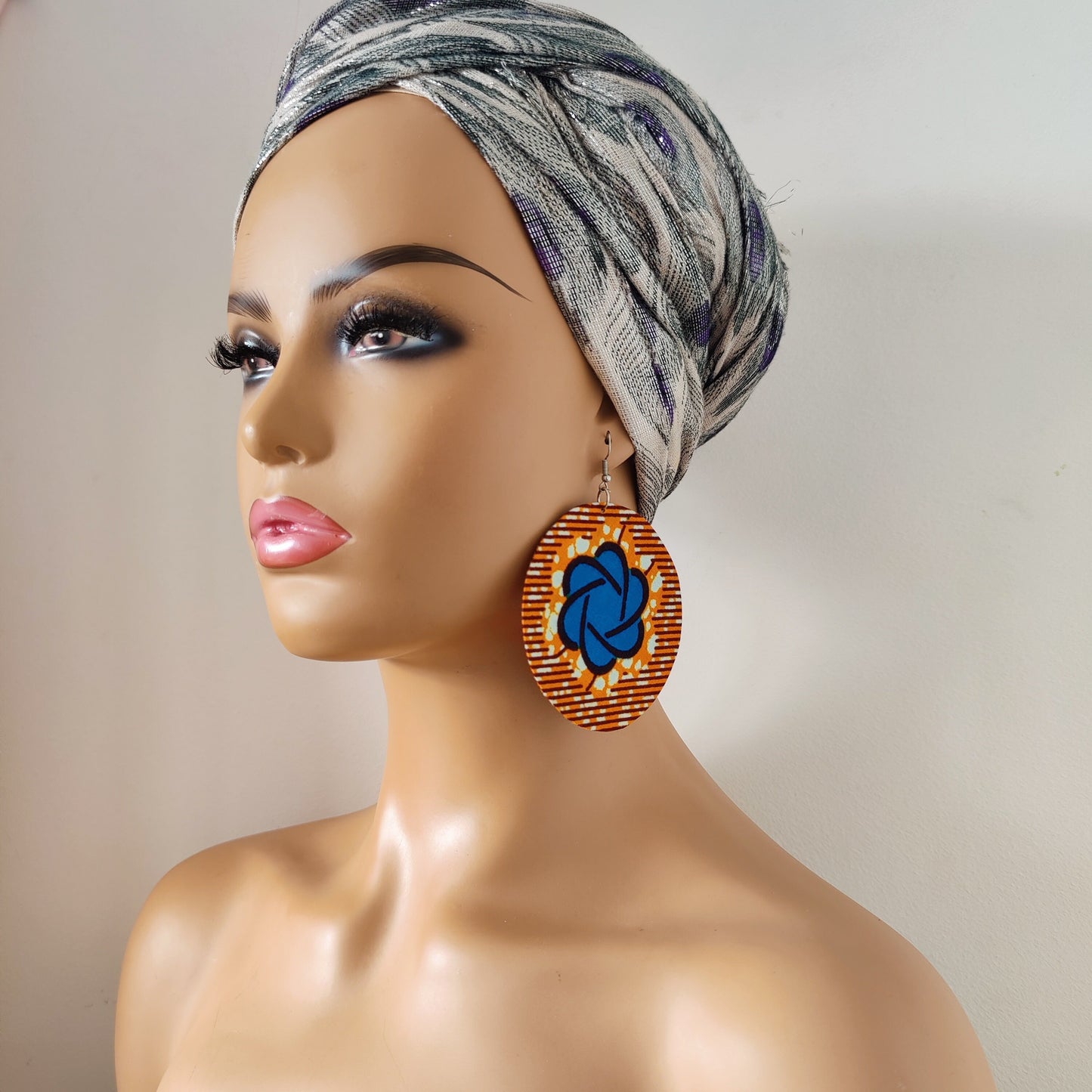 Round Earrings/ Circle Earrings/ Ankara/African Print/ Wax Print