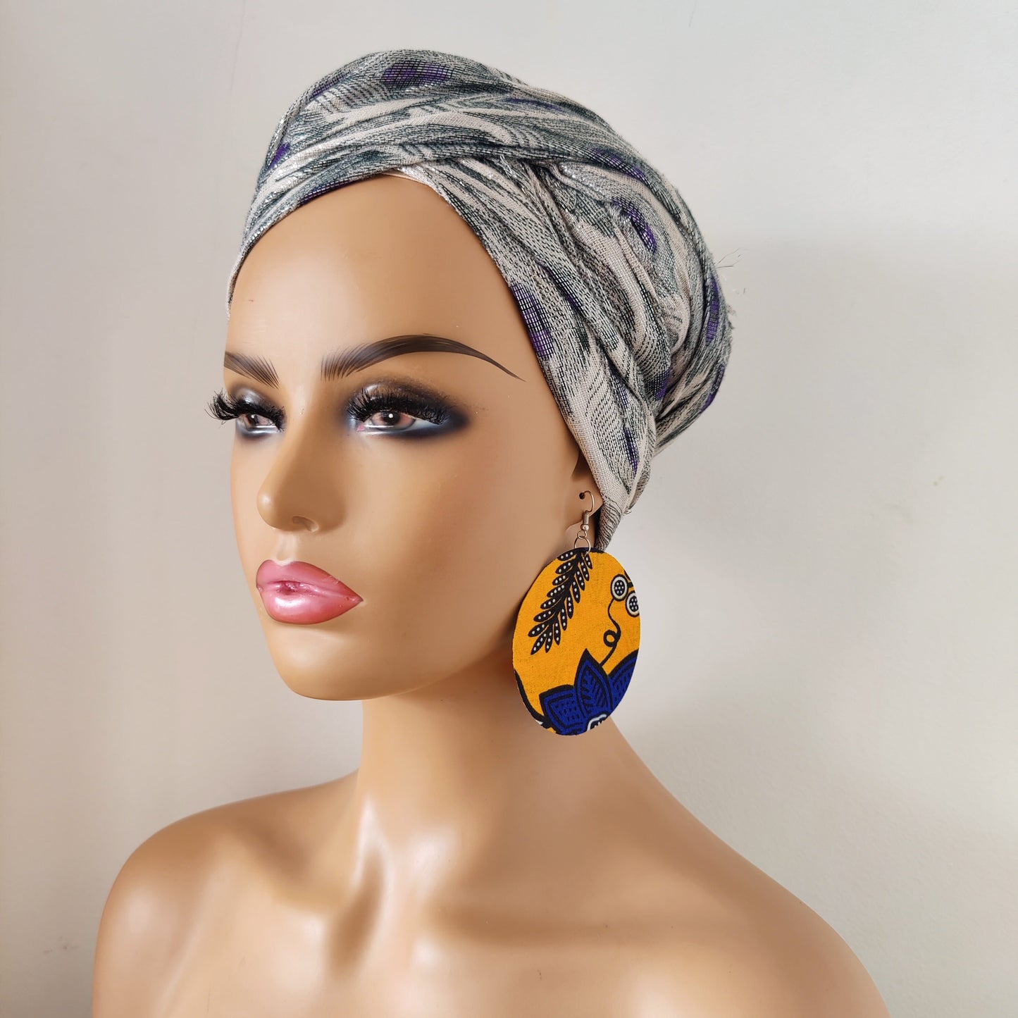 Round Earrings/ Circle Earrings/ Ankara/African Print/ Wax Print