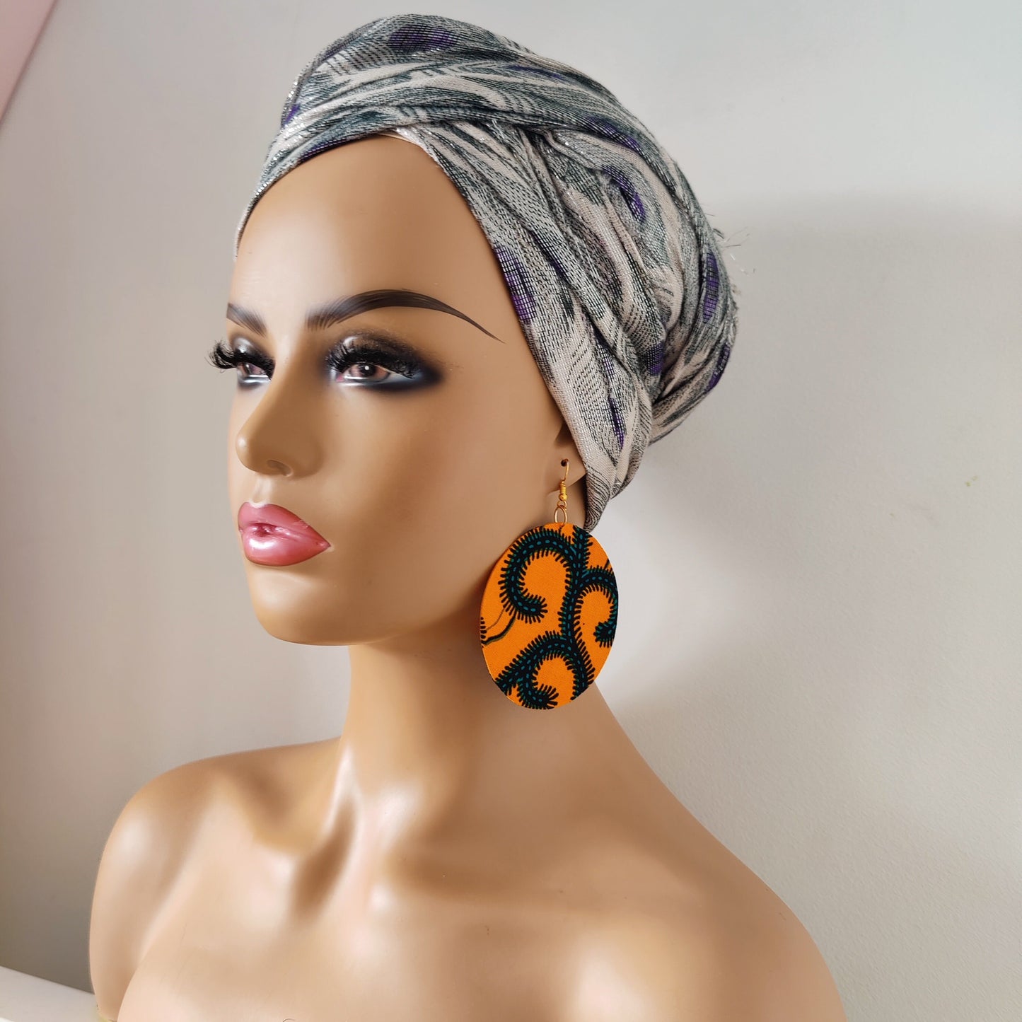 Round Earrings/ Circle Earrings/ Ankara/African Print/ Wax Print
