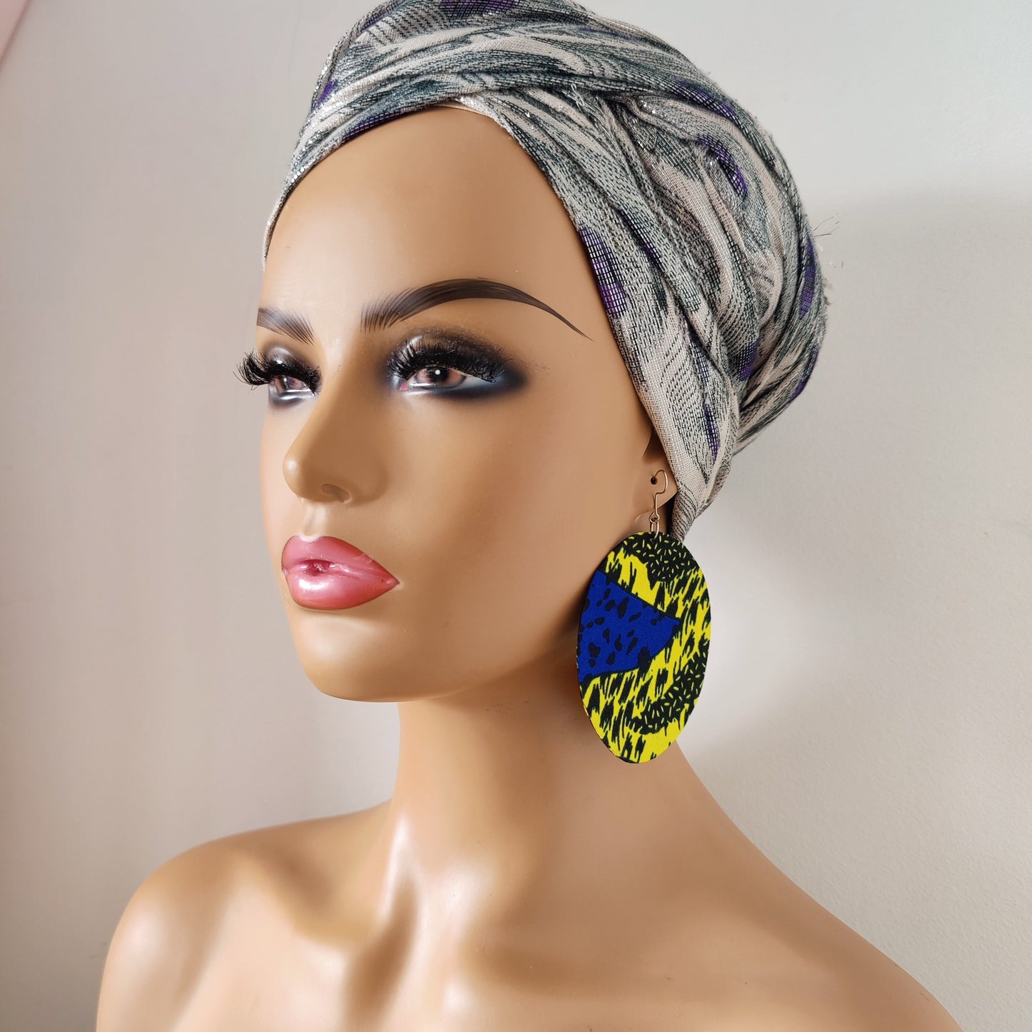 Round Earrings/ Circle Earrings/ Ankara/African Print/ Wax Print