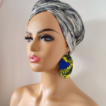Round Earrings/ Circle Earrings/ Ankara/African Print/ Wax Print