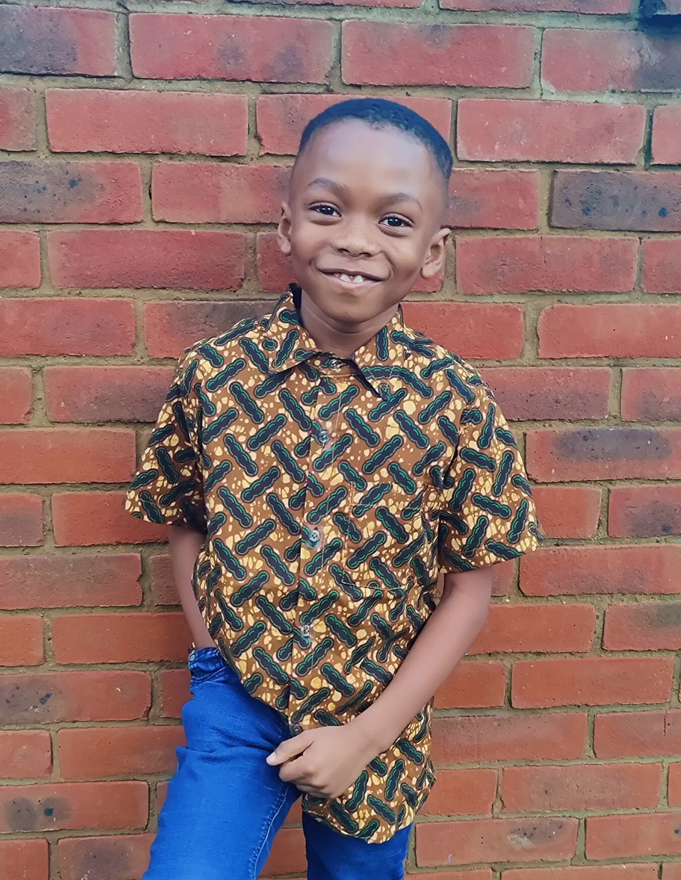 Little Boys Shirt, Ankara Print, Handmade, African Print Clothes, Short Sleeve Shirt, Party Shirt, Toddler Shirt, Ribbon