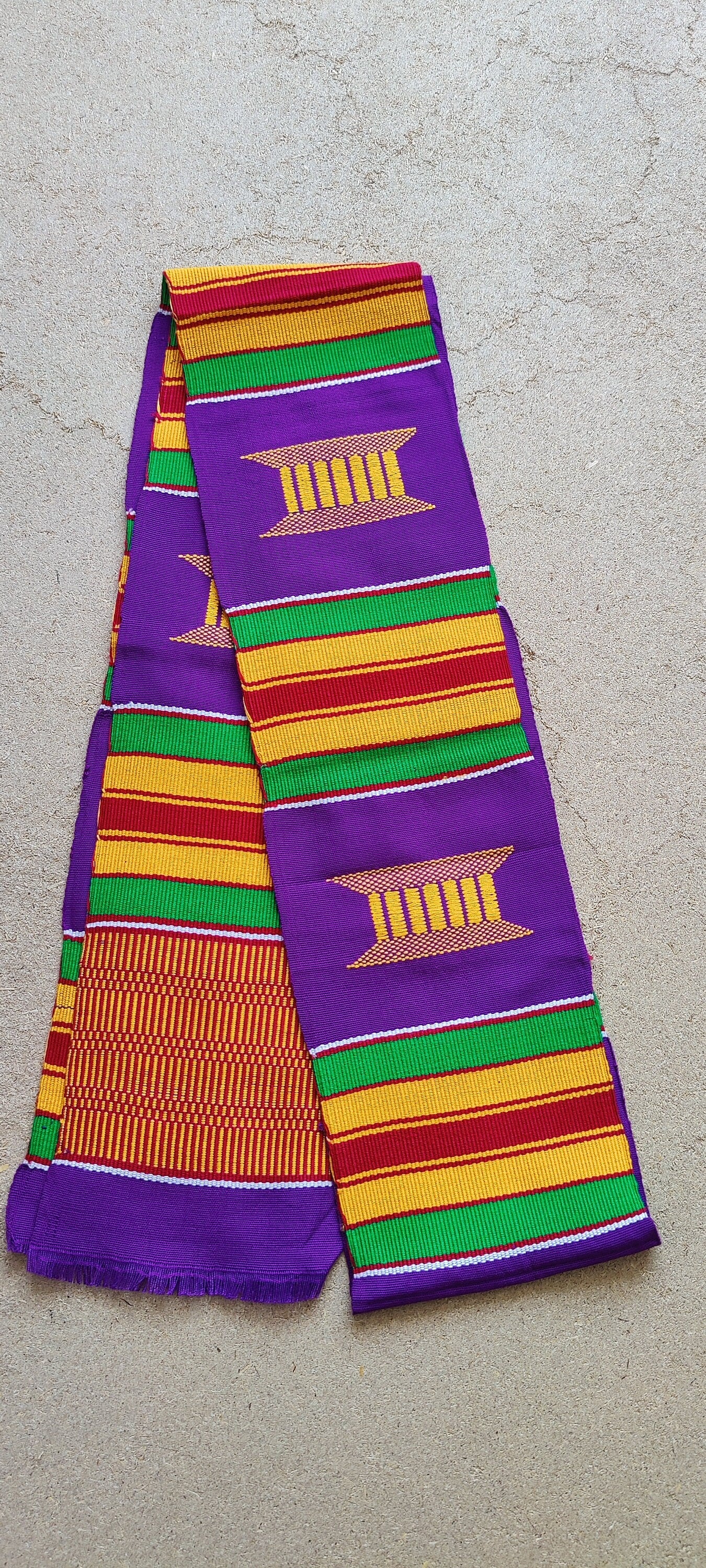 Authentic Kente Shawl/ Kente strip /Kente scarf/