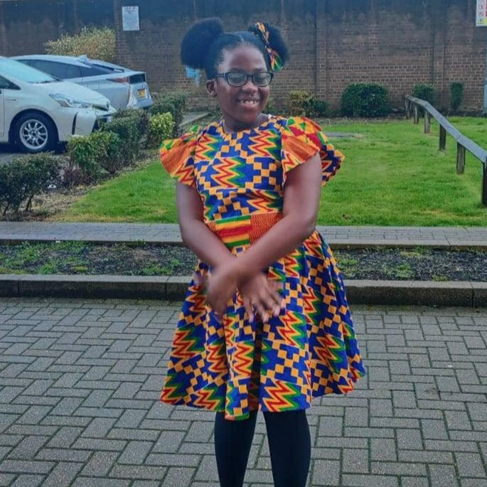 Kente Girls Party Top and Skirt Set. African Print/ankara girls dresses
