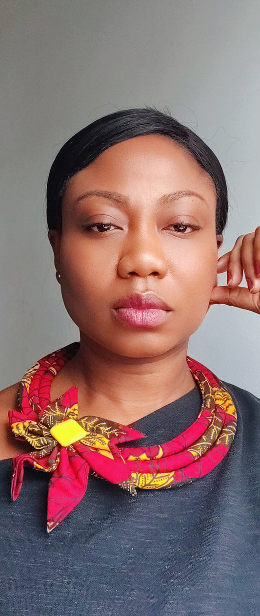 Multil-Layered African Print Necklace: Afifa