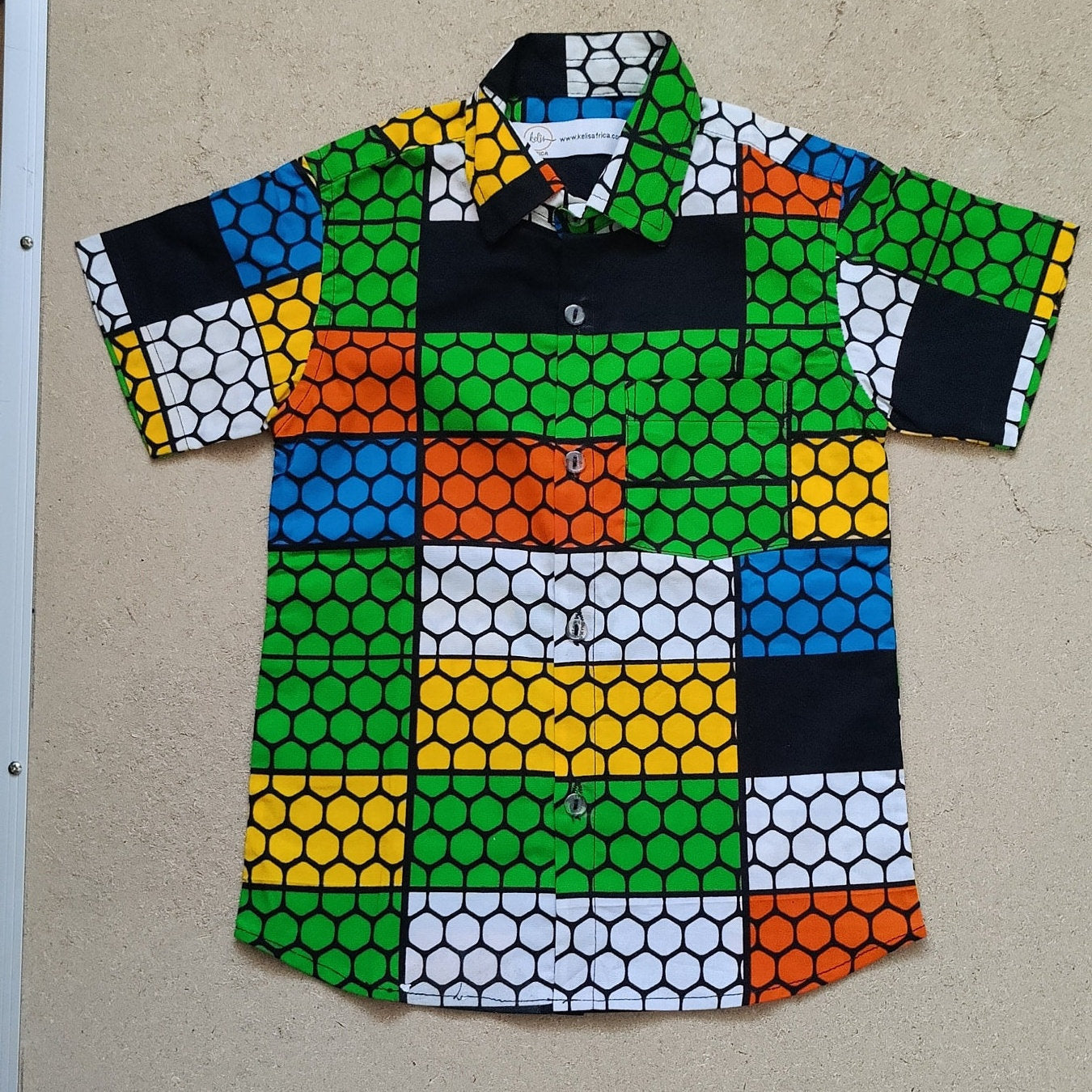 Little Boys Shirt, Ankara Children's Shirt, Handmade African Print Clothes, Short Sleeve Shirt, Party Shirt, Toddler Shirt, Mustard