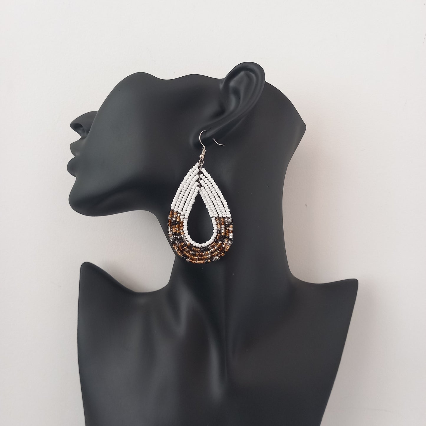 Kenyan Beaded Earrings/African Masai Earrings Minimalist Earrings/ Oval