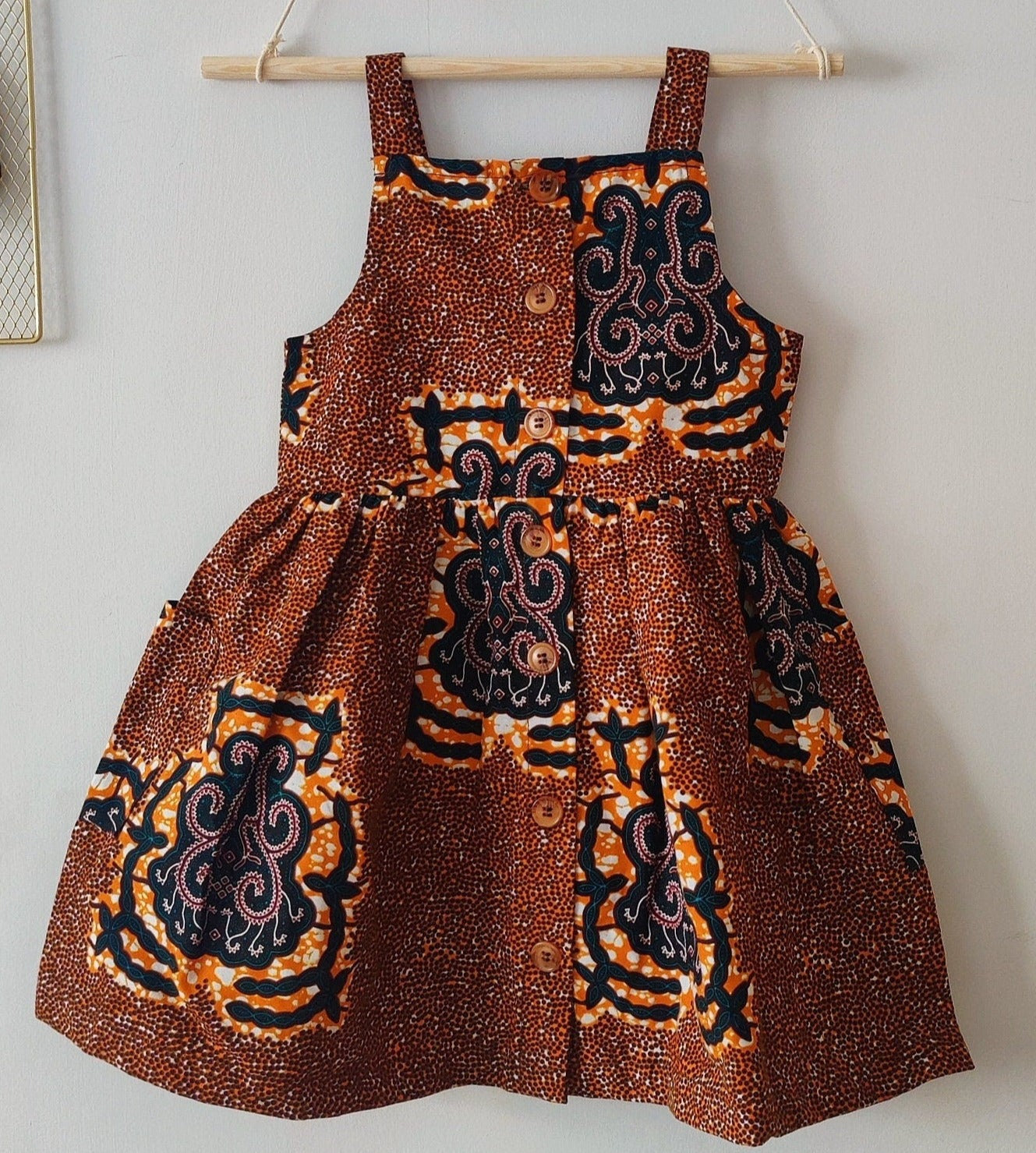 African print 2024 pinafore dress