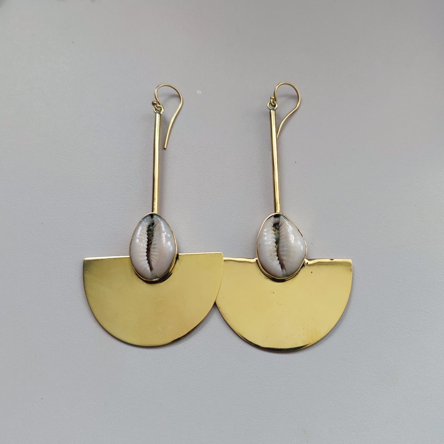 Sold Cowrie and Brass Earrings