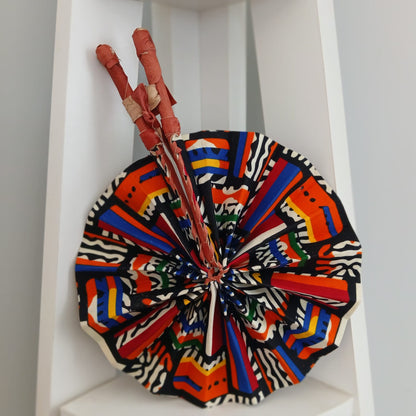 African Print Folding Hand Fan/ Small
