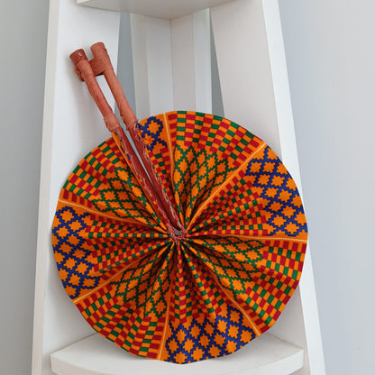 African Print Folding Hand Fan/ Small