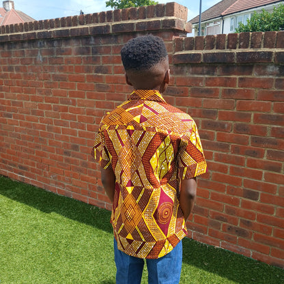 Little Boys Shirt, Ankara Print, Handmade,  African Print Clothes, Short Sleeve Shirt, Party Shirt, Toddler Shirt, Efruo