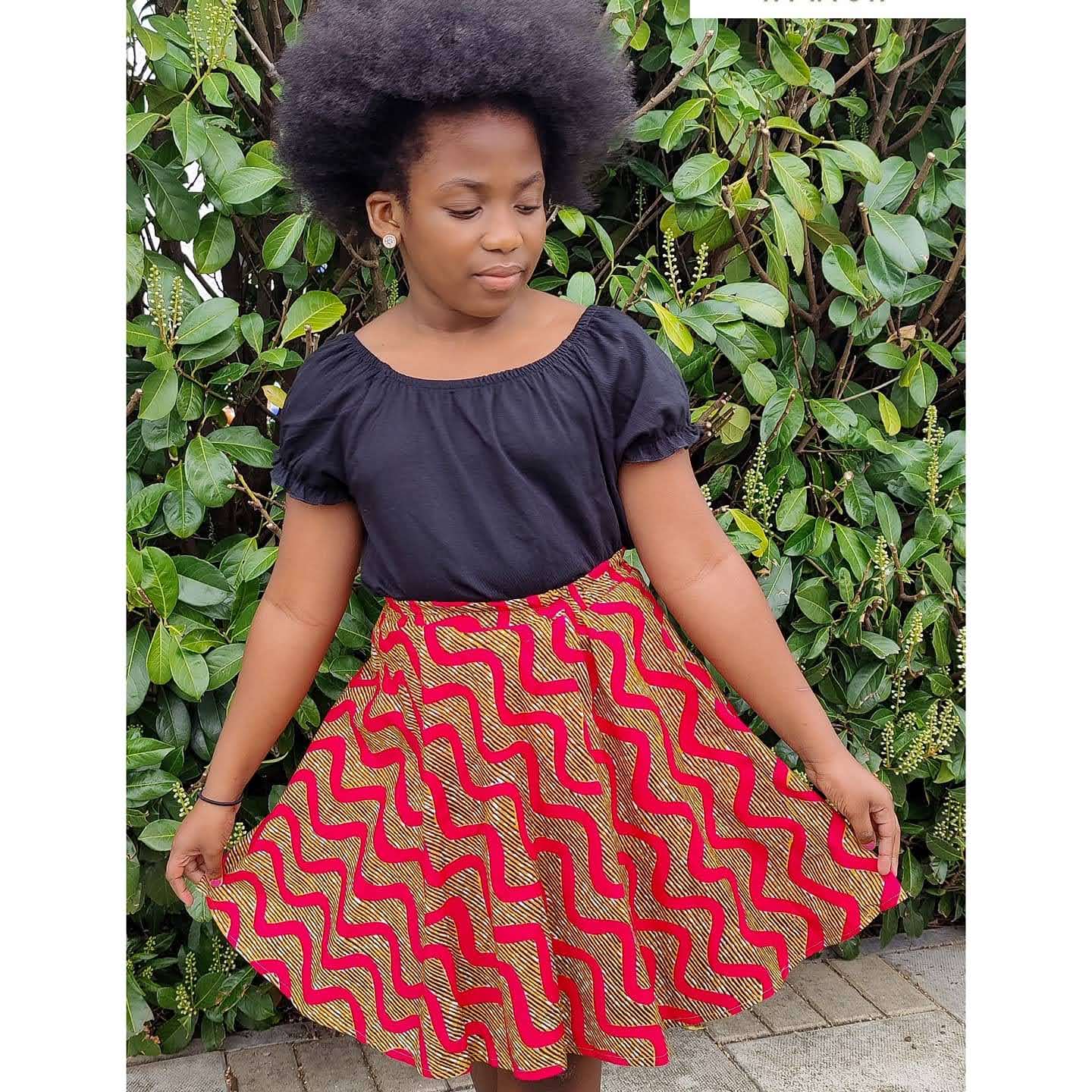 Little Girls African Print Skirt | Ankara Toddler Skirt | African Clothing for Girls | Kids Ankara Skirt | Birthday Outfit | Ages 5–6 Years (Copy)