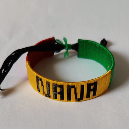 Handwoven Flag Wristband, Ghana, Nigeria, Africa, Jamaica