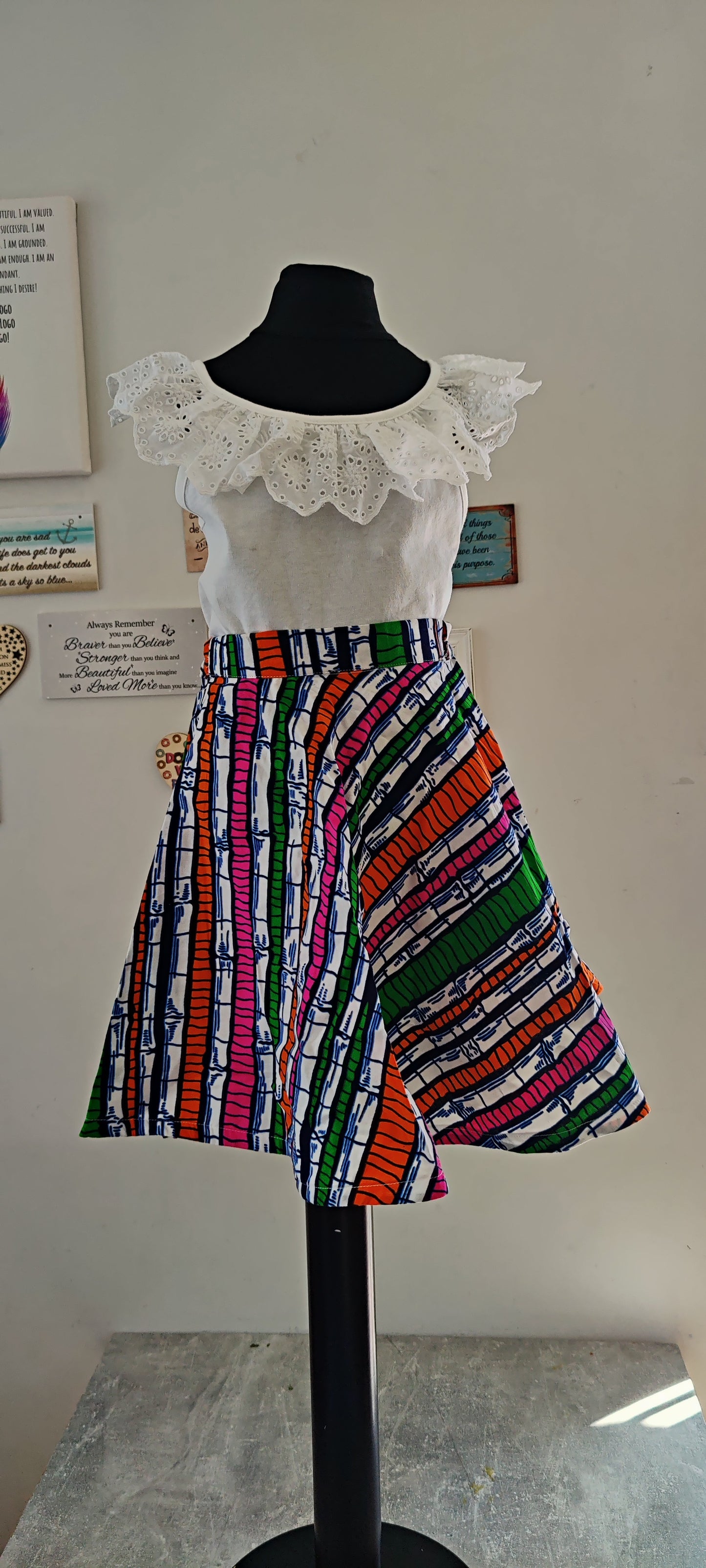 Little Girls African Print Skirt | Ankara Toddler Skirt | African Clothing for Girls | Kids Ankara Skirt | Birthday Outfit | Ages 5–6 Years (Copy)