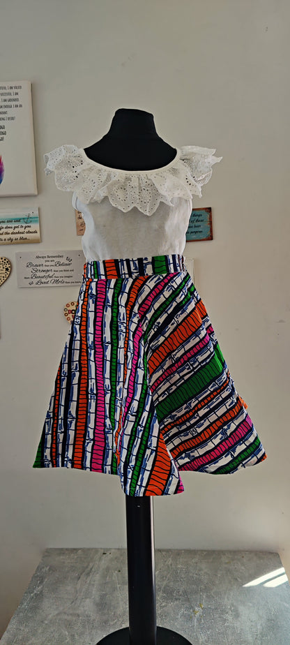 Little Girls African Print Skirt | Ankara Toddler Skirt | African Clothing for Girls | Kids Ankara Skirt | Birthday Outfit | Ages 5–6 Years (Copy)