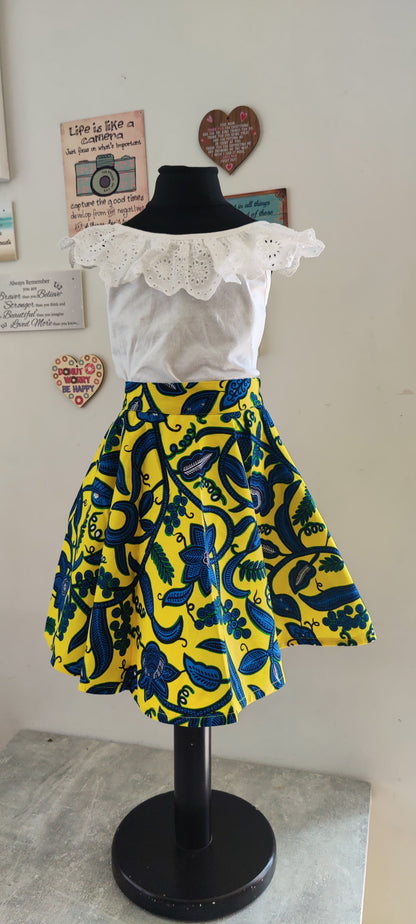 Little Girls African Print Skirt | Ankara Toddler Skirt | African Clothing for Girls | Kids Ankara Skirt | Birthday Outfit | Ages 3–4 Years