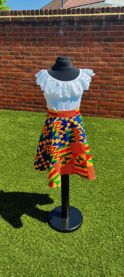 Little Girls African Print Skirt | Ankara Toddler Skirt | African Clothing for Girls | Kids Ankara Skirt | Birthday Outfit | Ages 3–4 Years