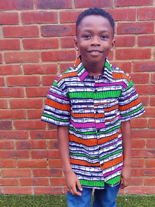 African Print  Boys Shirt /Lome