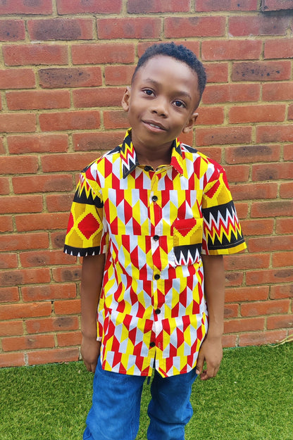 African Print  Boys Shirt / Ada