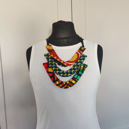 V Shaped  Necklace  African Print Necklace,