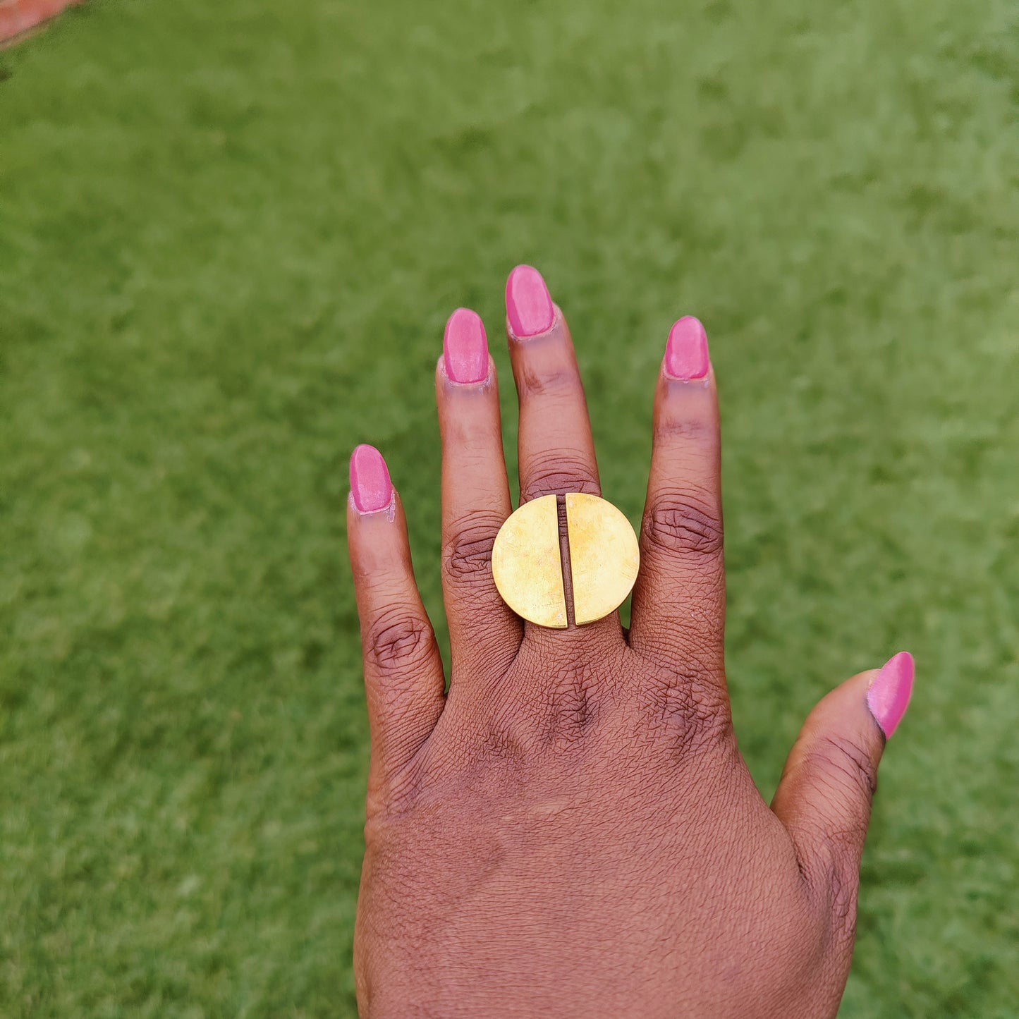 Chunky Golden Brass Adjustable Ring