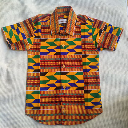 African Print Boys Shirt/ Kente