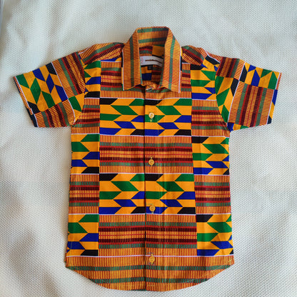 African Print Boys Shirt/ Kente