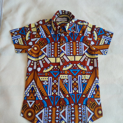 African Print Boys Shirt/ Zulu