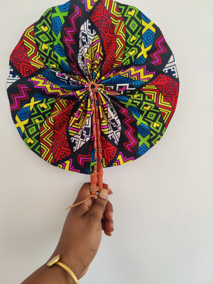 African Print Folding Hand Fan/ Medium