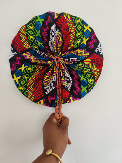 African Print Folding Hand Fan/ Medium