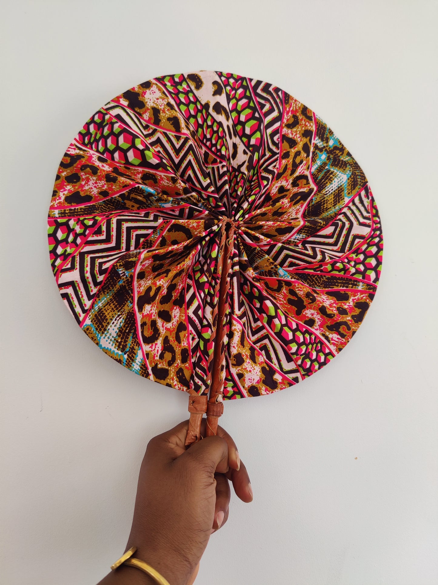 African Print Folding Hand Fan/ Medium