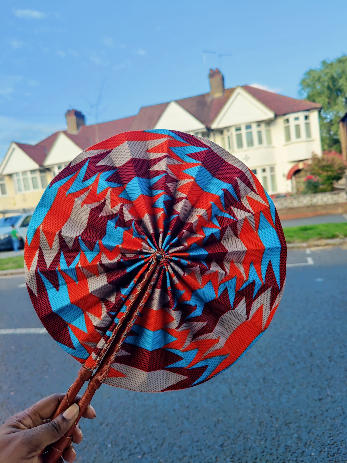 African Print Folding Hand Fan/ Medium