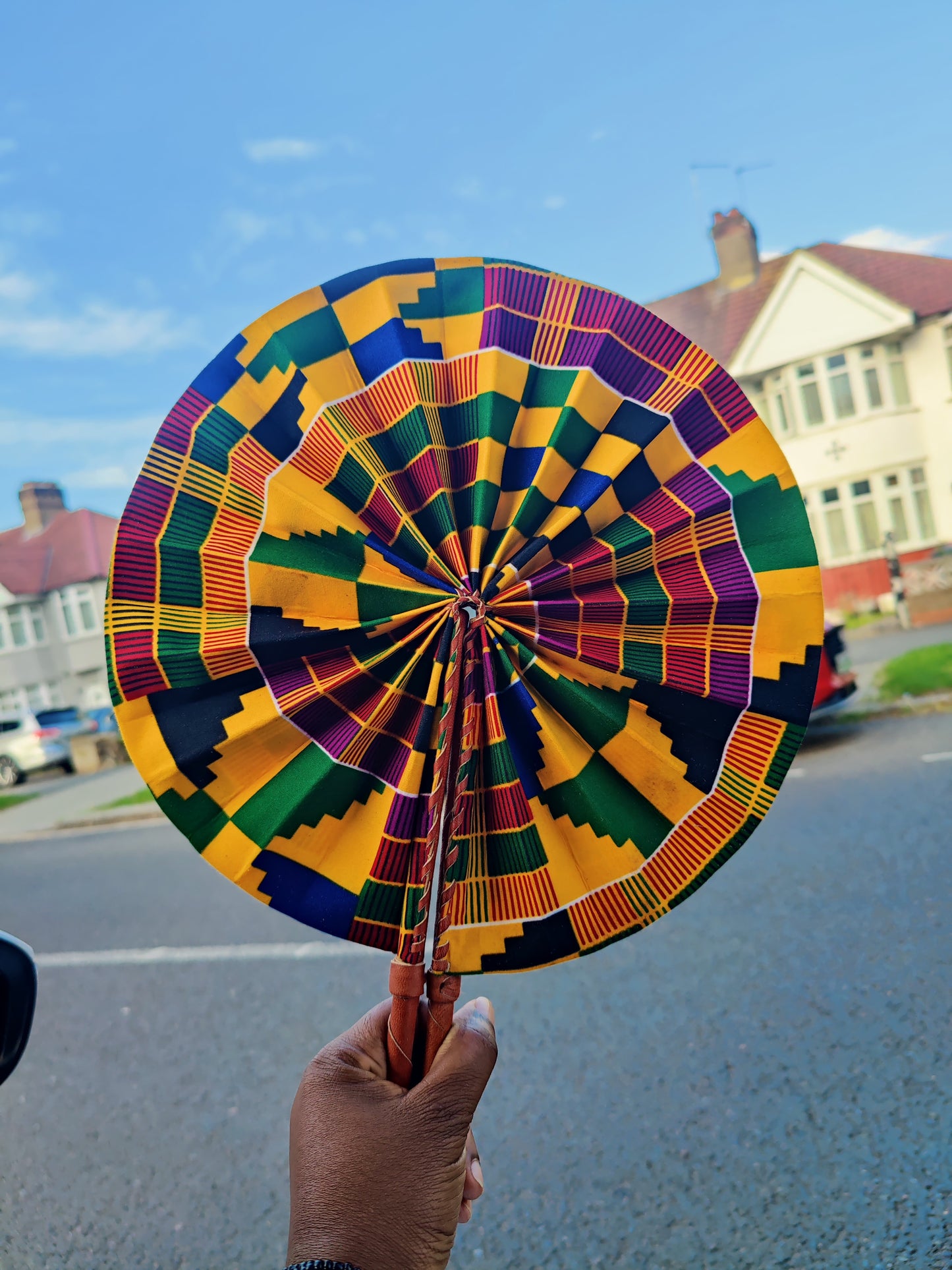 African Print Folding Hand Fan/ Medium