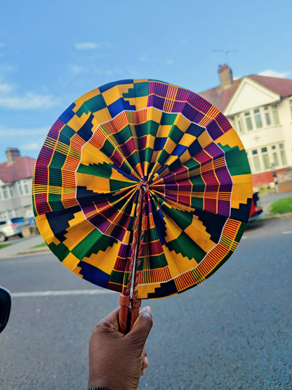 African Print Folding Hand Fan/ Medium