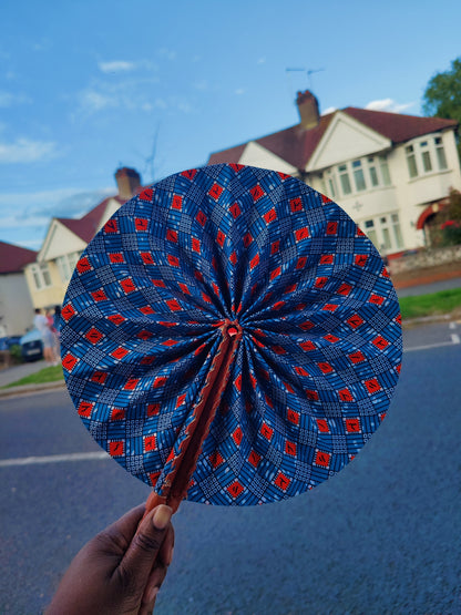 African Print Folding Hand Fan/ Medium