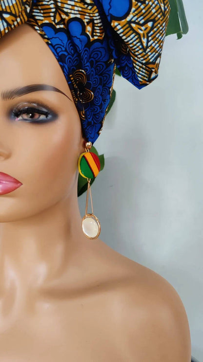 Handmade Ankara Fabric Earrings: African Print Dangle Earrings