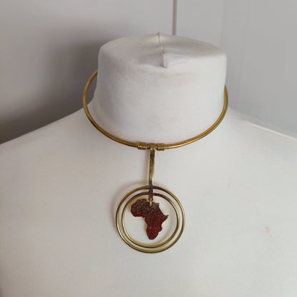 Minimalist Brass Choker Necklace : Africa