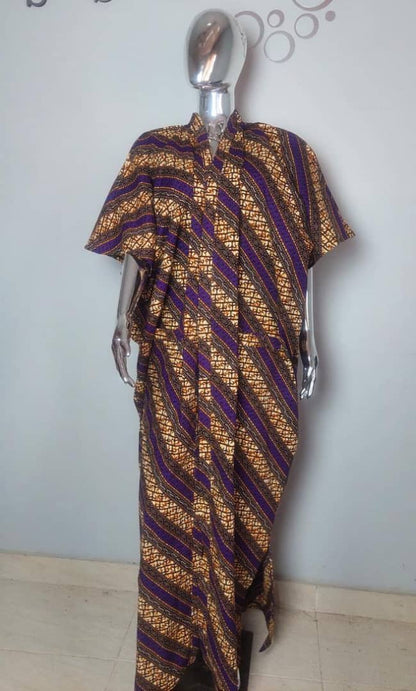 African Print Kimono Style Jacket  Long Ankara kimono with Hat Set