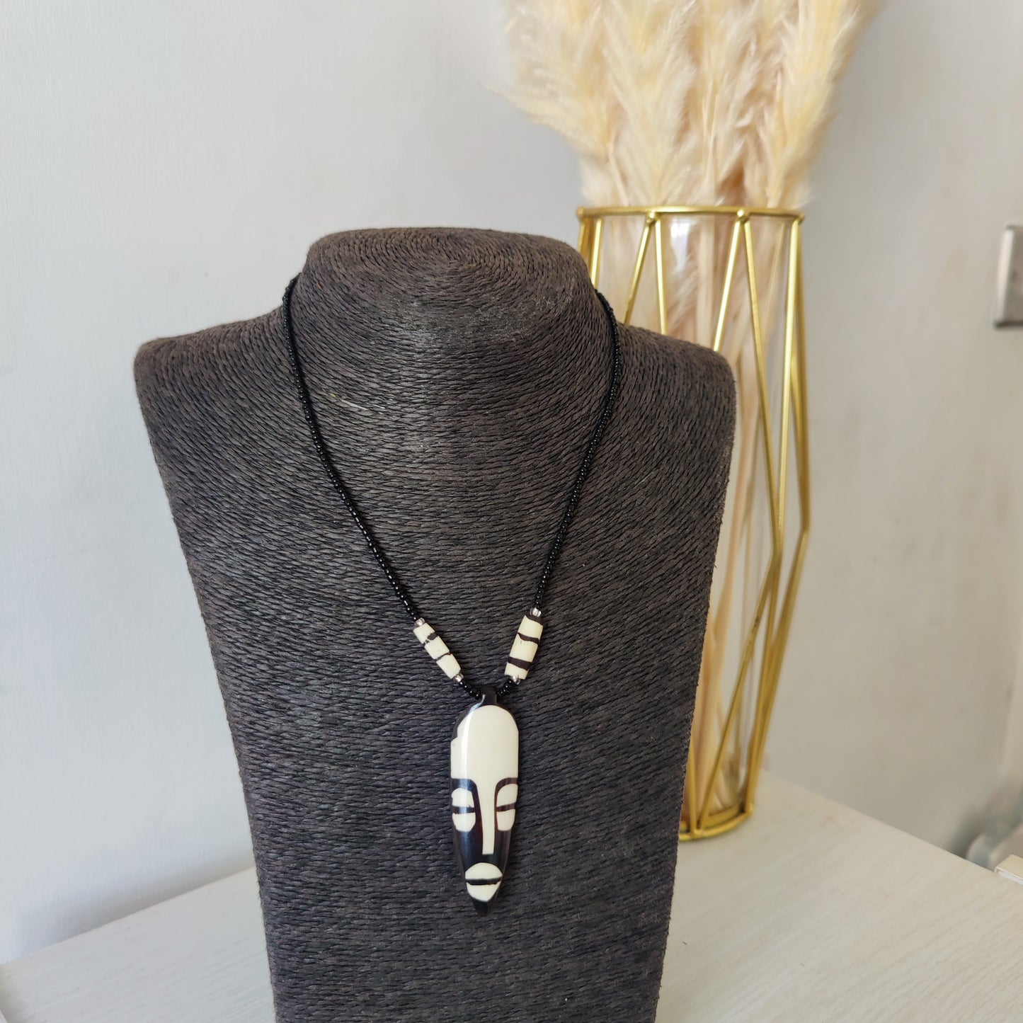 Africa Handmade Bone Pendants Necklace//Unisex