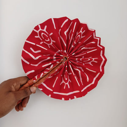 African Print Folding Hand Fan/ Small
