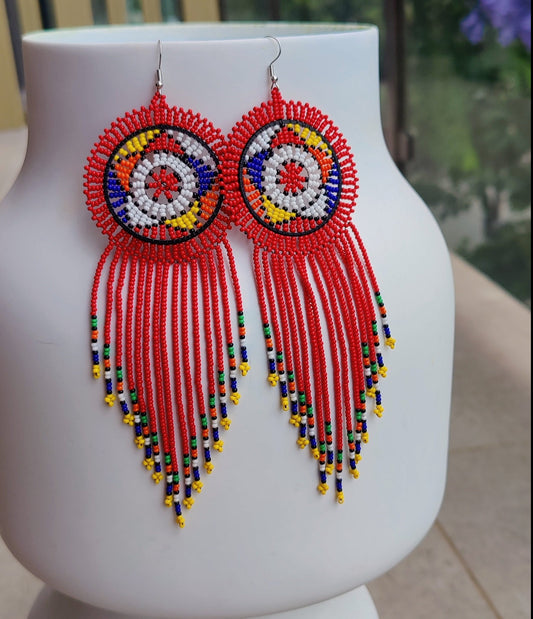 Kenyan Beaded Earrings/African Masai Earrings Minimalist Earrings/ Dream Catcher