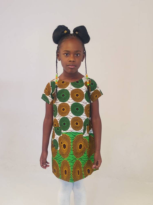 Little Girl's Dress,  African Print Girls Dress, Party Dress, Church Dress, Toddler Dress,  Ankara Girls Dress, Aline Subro