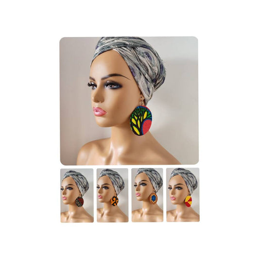 Round Earrings/ Circle Earrings/ Ankara/African Print/ Wax Print