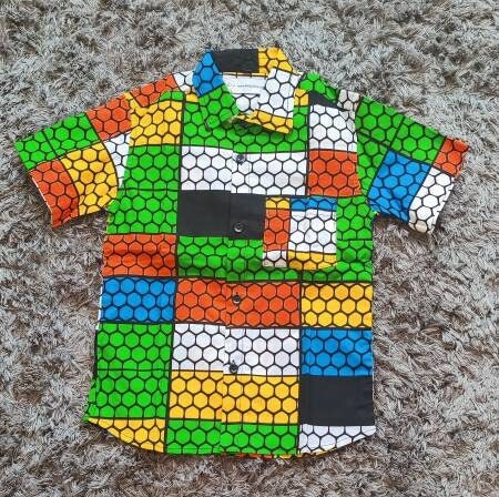 Little Boys Shirt, Ankara Children's Shirt, Handmade African Print Clothes, Short Sleeve Shirt, Party Shirt, Toddler Shirt, Mustard