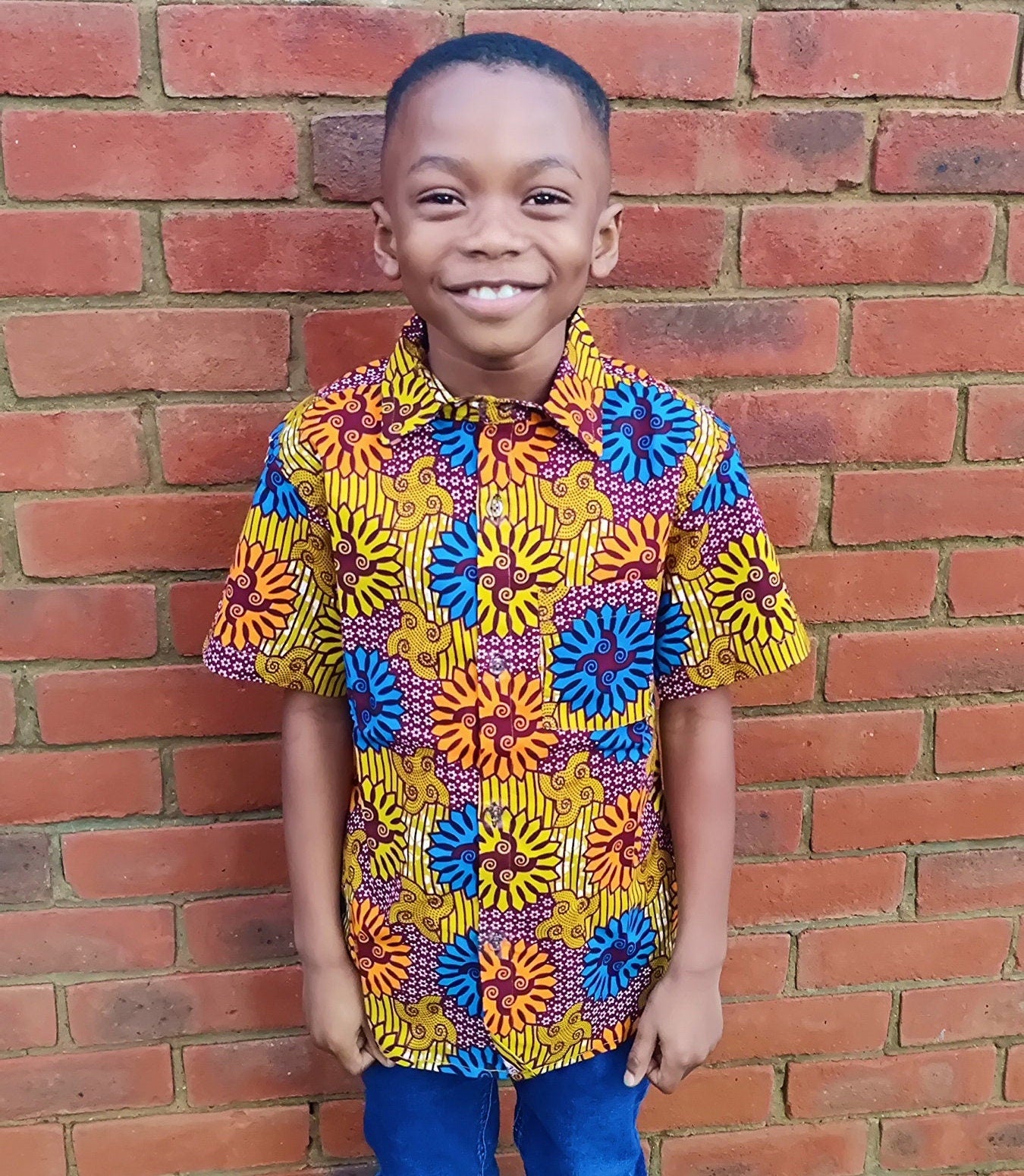 Little Boys Shirt Ankara Print Handmade African Print Clothes Shor Kelis Africa