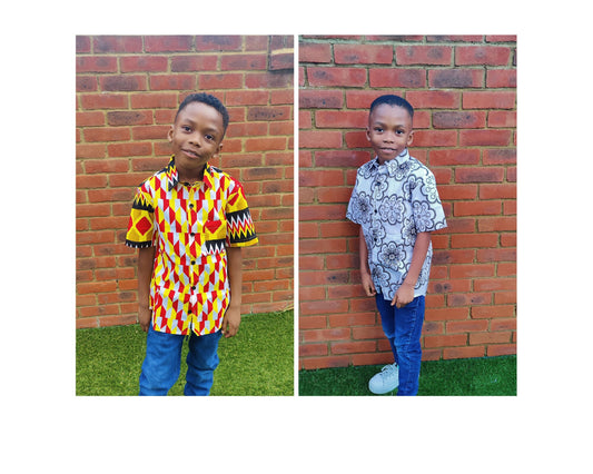 Handmade African Print  Boys Shirt